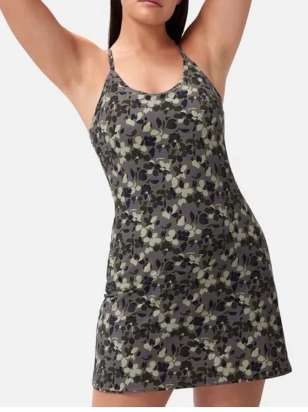 Outdoor Voices Olive and Black Floral camo exercise dress XS